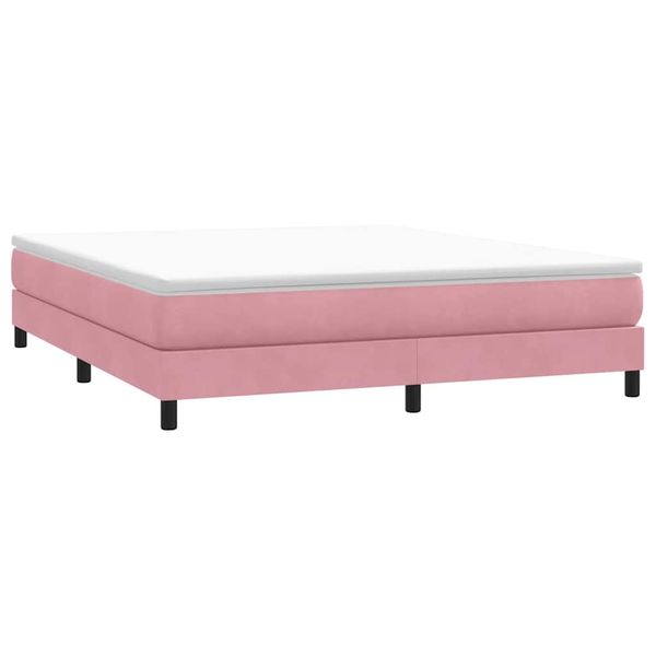 vidaXL Posteľný rám boxsping bez matracom ružový 180x210 cm zamat