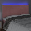 vidaXL Čelo postele s LED ružové 160x5x118/128 cm zamat