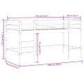 vidaXL Detská vyvýšená posteľ s rebríkom 90x190 cm masívna borovica