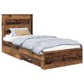 vidaXL Rám postele Staré drevo 100 x 200 cm Kompozitné drevo