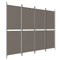 vidaXL Paraván s 4 panelmi, antracitový 200x180 cm látka