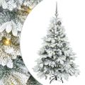 vidaXL Umelý vianočný stromček s 150 LED-i Biela 120 cm PE a PVC