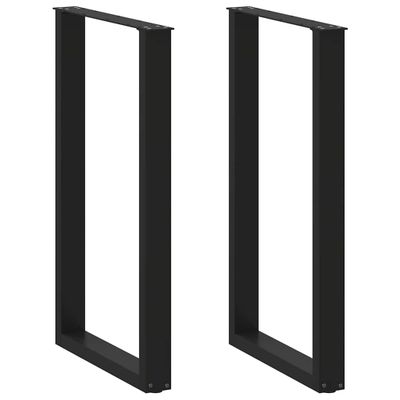 vidaXL Nohy barového stola v tvare U, 2 ks, čierne, 60 x (100-101) cm, oceľové