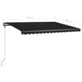 vidaXL Ručne zaťahovacia markíza s LED 450x300 cm antracitová