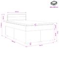 vidaXL Posteľ s boxspringom a matracom a LED Krémová 120 x 200 cm
