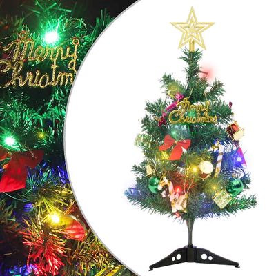 vidaXL Mini umelý osvetlený vianočný stromček s 20 LED zelený 45 cm