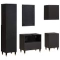 vidaXL Set kabinetov do kúpeľne 5 ks Čierna 62 x 33 x 58 cm
