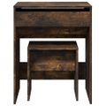 vidaXL Toaletný stolík a stolička dymový dub 60x40x113,5 cm