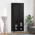 vidaXL Highboard Čierny dub 69,5 x 34 x 180 cm Kompozitné drevo