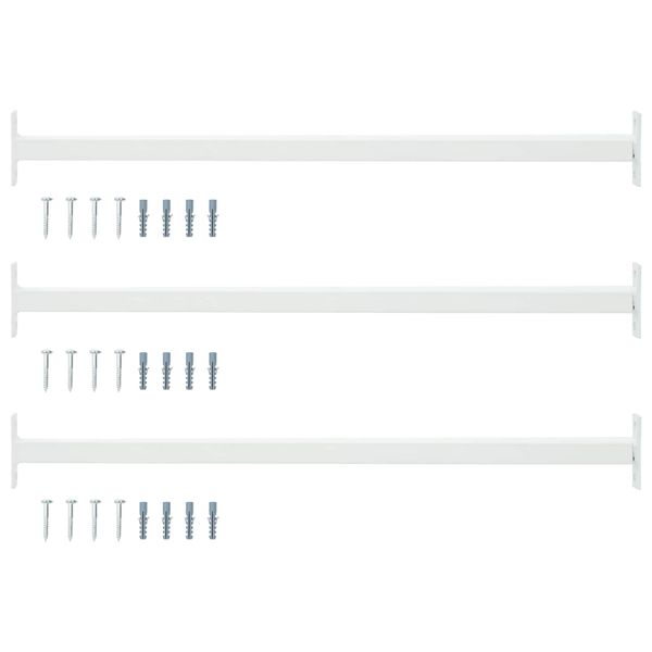 vidaXL Nastaviteľná bezpečnostná tyč na okno 3 pcs Biely Oceľ