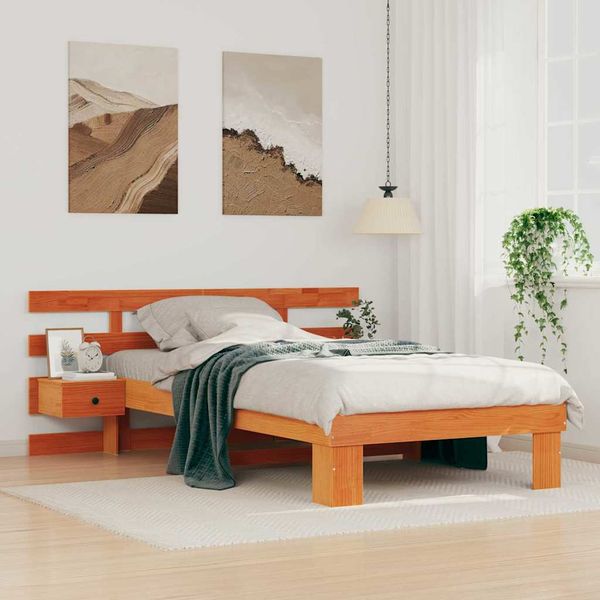 vidaXL Rám postele Včelí hnedý 100 x 200 cm Masívne borovicové drevo