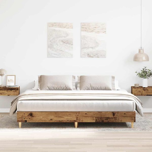 vidaXL Posteľný rám bez matraca staré drevo 160x200cm kompozitné drevo