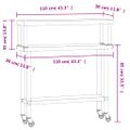 vidaXL Kuchynský pracovný stôl s policou 110x30x120 cm nehrdzav. oceľ