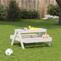 vidaXL Piknikový stôl pre deti biely 88x97x52 cm borovicový masív