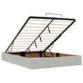 vidaXL Ottoman posteľ s matracom a LED Svetlosivá 140 x 190 cm Zamat