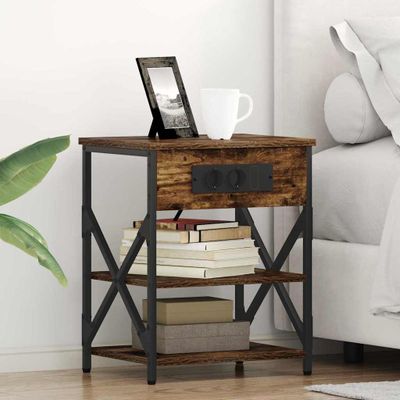 vidaXL Nočný stolík 2 pcs Dymová dub 41 x 31 x 51 cm Kompozitné drevo