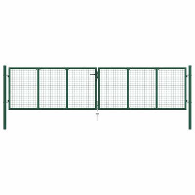 vidaXL Pletená záhradná brána z ocele 400x100 cm zelená