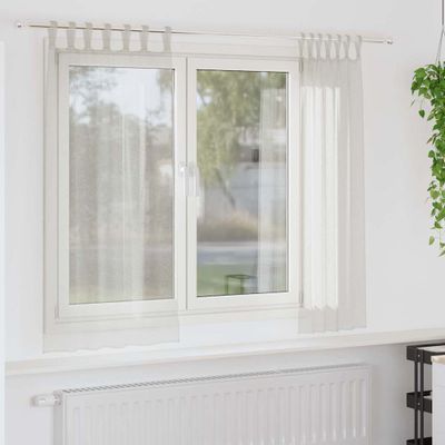 vidaXL Voile záclona so záclonami 2 pcs Krémová 175 x 140 cm Polyester
