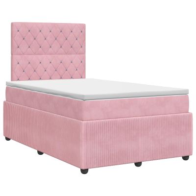 vidaXL Posteľ boxspring s matracom Ružová 120 x 190 cm Zamat