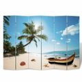 vidaXL Skladací paraván 217x170 cm potlač pláže