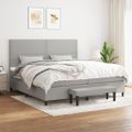 vidaXL Posteľný rám boxsping s matracom bledosivý 200x200 cm látka