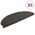 vidaXL Schodové rohože, samolepiace, 5 ks, 65x21x4 cm, antracitové, polkruhové, veľké