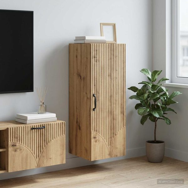 vidaXL Nástenná skrinka 33 x 34,5 x 90 cm Kompozitné drevo Dub artisan