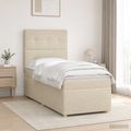 vidaXL Posteľ boxspring s matracom Krémová 90 x 190 cm Látka