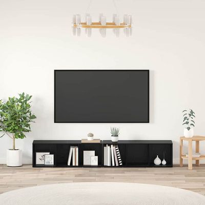 vidaXL Zostava TV skriniek Nástenný 2 pcs Čierny dub 37 x 35 x 107cm