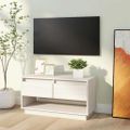 vidaXL TV skrinka biela 74x34x40 cm masívna borovica