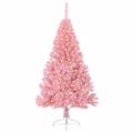 vidaXL Umelý predsvietený vianočný stromček Ružová 180 cm PVC