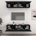 vidaXL TV skrinky 4 ks čierne 80x30x30 cm spracované drevo