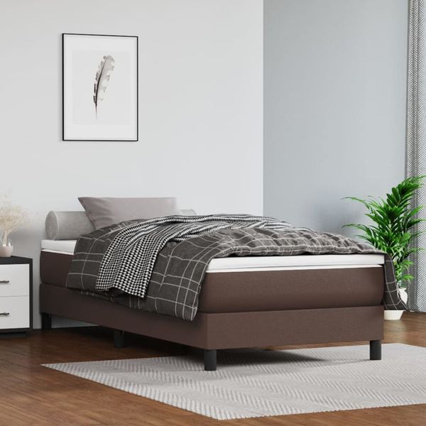 vidaXL Boxspring posteľ s matracom hnedá 100x200 cm umelá koža