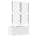 vidaXL Záhradný kvetináč 2 ks Biela 80 x 40 x 143 cm PP
