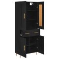 vidaXL Highboard Čierny dub 69,5 x 34 x 180 cm Kompozitné drevo