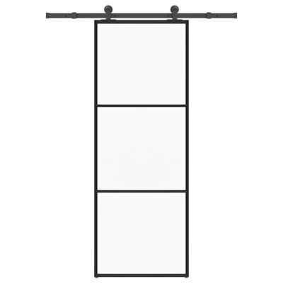 vidaXL Posuvné dvere s kovaním 76x205 cm ESG sklo a hliník