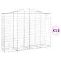 vidaXL Oblúkové gabionové koše 11 ks 200x50x140/160 cm pozink. železo