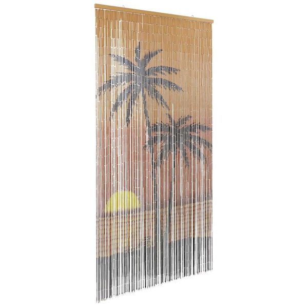 vidaXL Záves proti hmyzu s potlačou palmy 90x220 cm bambus