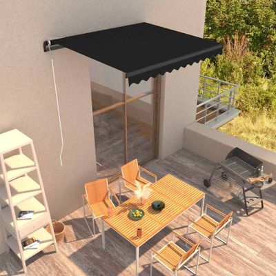 vidaXL Ručne zaťahovacia markíza 300x250 cm antracitová