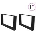 vidaXL Nohy konferenčného stolíka v tvare V, 2 ks, čierne, 70 x (30-31,3) cm, oceľové