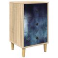 vidaXL Nočný stolík RAALTE Dub sonoma 36 x 33 x 60 cm Kompozitné drevo