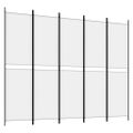 vidaXL 5-panelový paraván biely 250x200 cm látkový