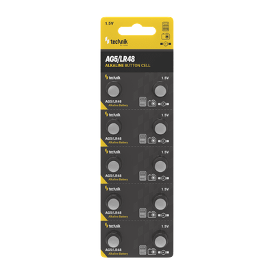 Technik Platinum alkalická gombíková batéria AG5 / LR48 / 193 / 393 (1,5V) B10 (TAG5-B10)