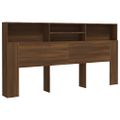 vidaXL Čelo postele so skrinkou hnedý dub 200x19x103,5 cm