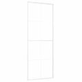 vidaXL Posuvné dvere ESG sklo a hliník 76x205 cm biele