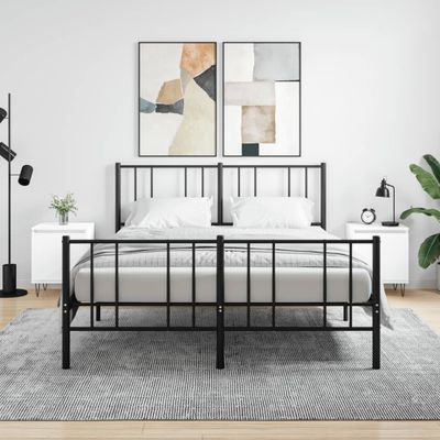 vidaXL Nočné skrinky 2 ks biele 40x30x50 cm kompozitné drevo