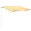 vidaXL Ručne zaťahovacia markíza s LED 300x250 cm žlto-biela