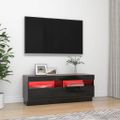 vidaXL TV skrinka s LED svetlami lesklá čierna 100x35x40 cm