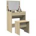 vidaXL Toaletný stolík a stolička dub sonoma 60x40x113,5 cm