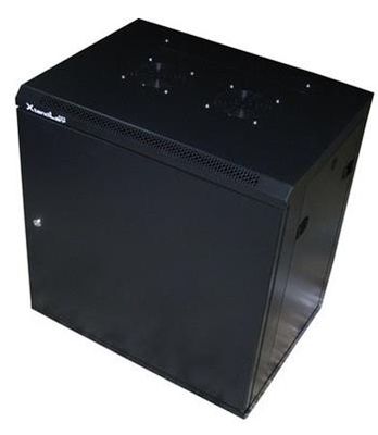 POŠKOZENÉ - XtendLan 12U/600x450, na zeď, jednodílný, plné dveře, úprava proti vykradení Rozvadec, 19", na stenu, jednodílný, výška 12U, 600×450, plné dvere, úprava proti vykradení, nosnost 60kg, cerný - POŠKOZENÉ